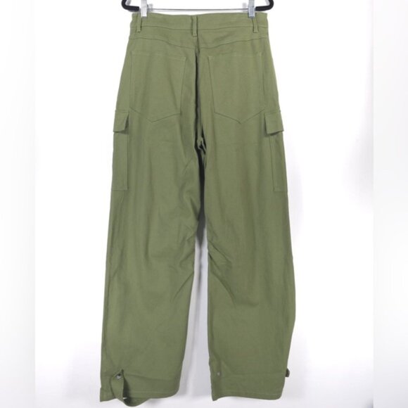 NWT STEVE MADDEN Mid Rise Cargo Pants Jeans Wide Leg Burnt Olive DO33145F MEDIUM - Picture 2 of 12
